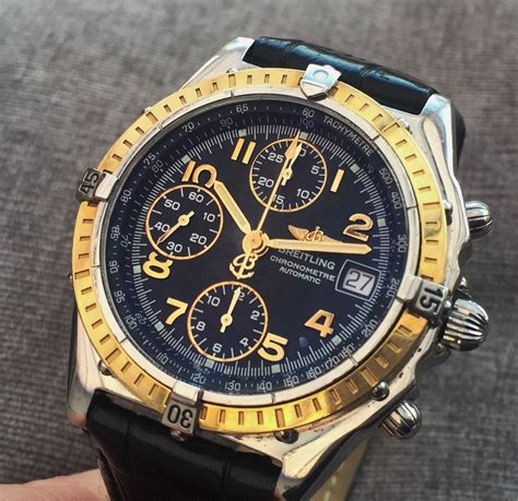 breitling chronomat steel-gold 40mm|Breitling gold bezel.